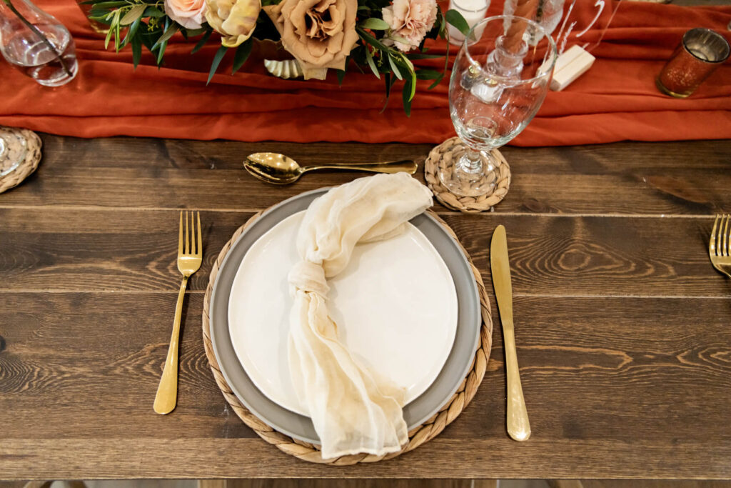 Place setting for a wedding